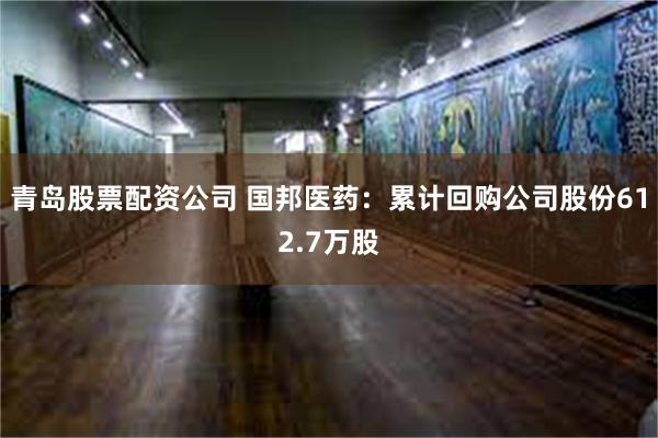 青岛股票配资公司 国邦医药：累计回购公司股份612.7万股