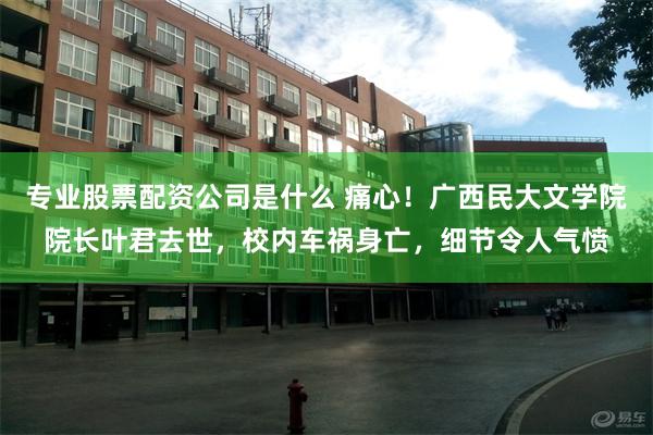 专业股票配资公司是什么 痛心！广西民大文学院院长叶君去世，校内车祸身亡，细节令人气愤