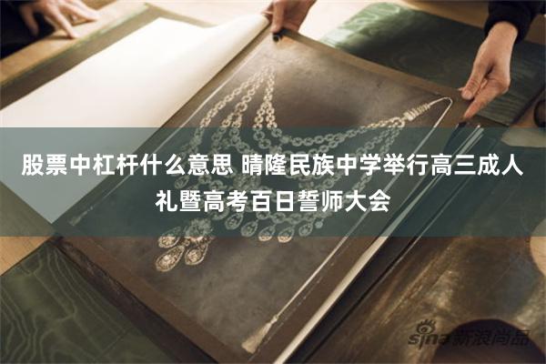 股票中杠杆什么意思 晴隆民族中学举行高三成人礼暨高考百日誓师大会